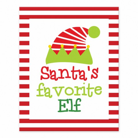 Santa's Favorite Elf 10x8 Tabletop Canvas