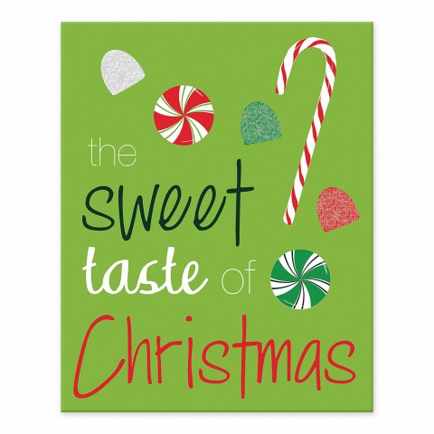 Sweet Christmas Candies 10x8 Tabletop Canvas