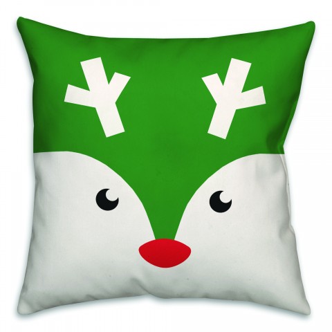 Baby Rudolph Face 18x18 Spun Poly Pillow