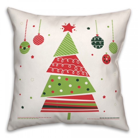 Funky Christmas Tree 18x18 Spun Poly Pillow