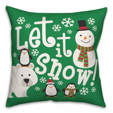 Let it Snow Icons 18x18 Spun Poly Pillow