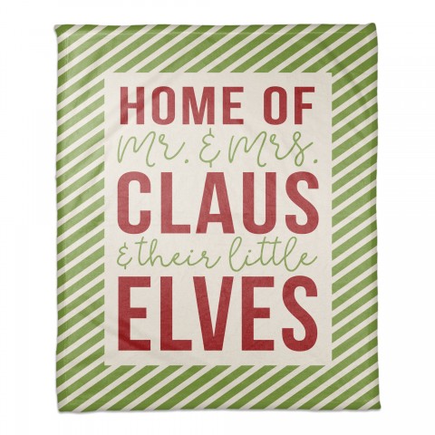 Home of Little Elves 50x60 Coral Fleece Blanket