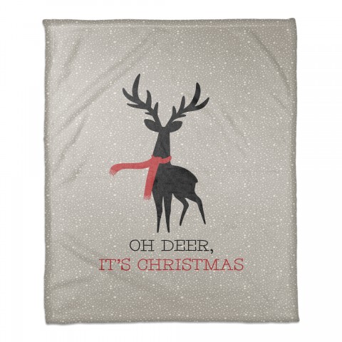 Oh Deer It's Christmas 50x60 Coral Fleece Blanket