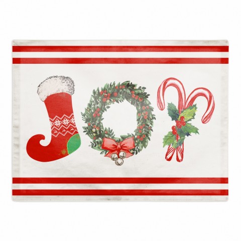 Joy Christmas Icons 18x14 Poly Twill Placemat