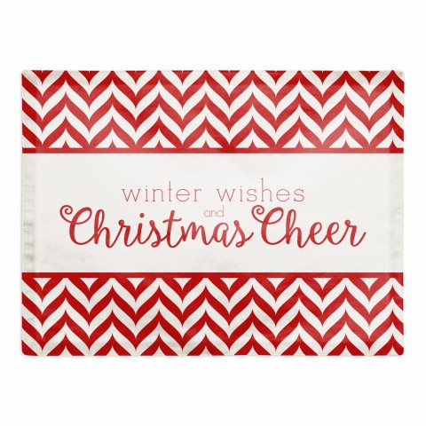 Candy Stripe Christmas Cheer 18x14 Poly Twill Placemat