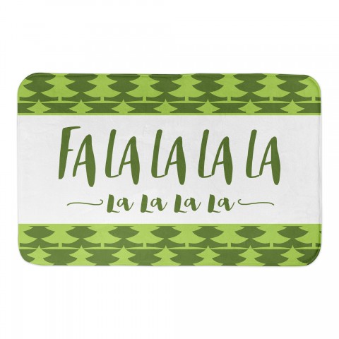 Falalala Christmas Tree Pattern 34x21 Bath Mat