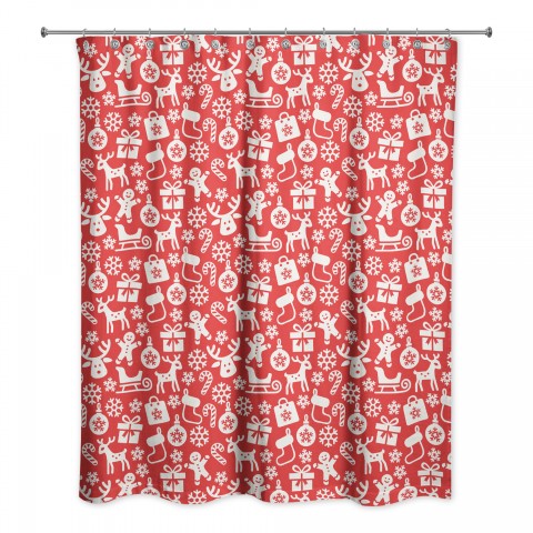 Christmas Icon Pattern 71x74 Shower Curtain