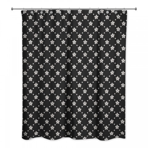 Stars and Snow Pattern 71x74 Shower Curtain