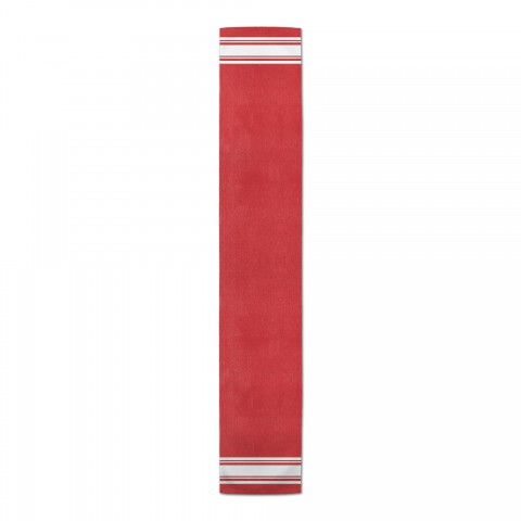 Red, White and Gray Stripes Tablecloth