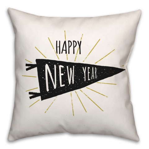New Year Banner 18x18 Spun Poly Pillow