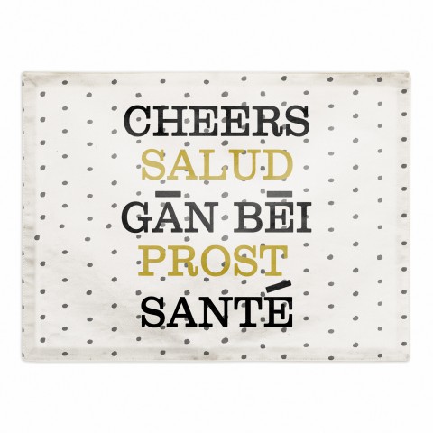 Cheers Languages 18x14 Poly Twill Placemat