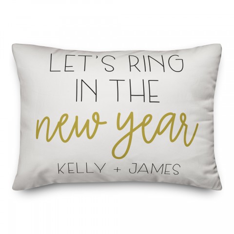 Ring in the New Year 14x20 Personalized Spun Poly Pillow