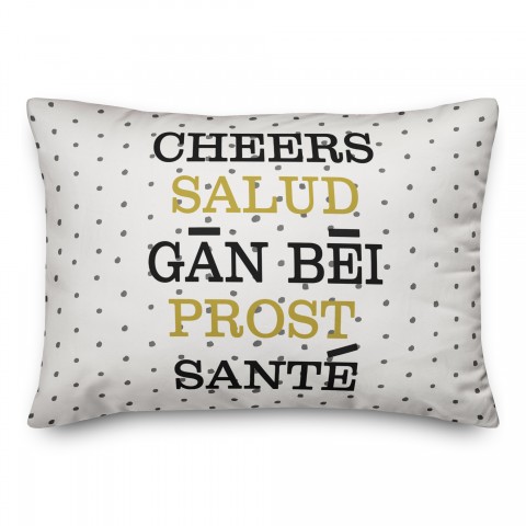 Cheers Languages 14x20 Spun Poly Pillow