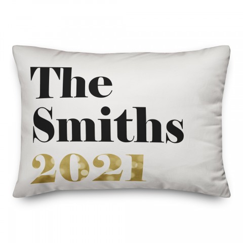 Last Name 2021 14x20 Personalized Spun Poly Pillow