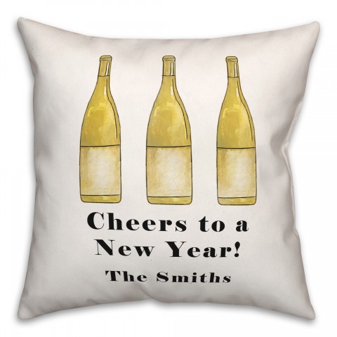 Cheers to a New Year 18x18 Personalized Spun Poly Pillow