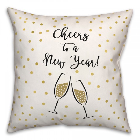 Cheers to a New Year 18x18 Spun Poly Pillow