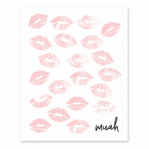 Muah Lips Pattern 8x10 Tabletop Canvas