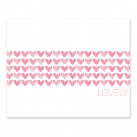 Watercolor Hearts 10x8 Tabletop Canvas