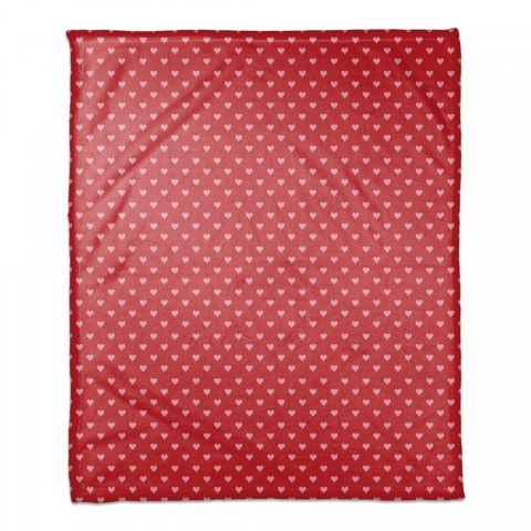 Pink and Red Hearts Pattern 50x60 Coral Fleece Blanket