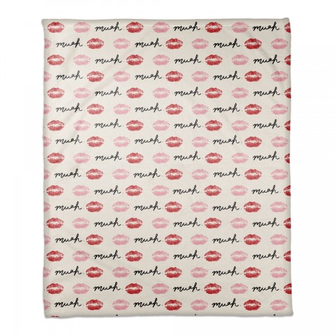 Pink and Red Lips 50x60 Coral Fleece Blanket