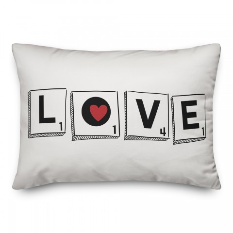 Scrabble Love 14x20 Spun Poly Pillow