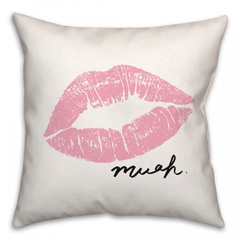 Muah Lips 18x18 Spun Poly Pillow