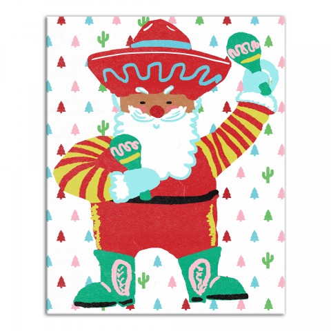 Sombrero Santa 20x16 Canvas Wall Art