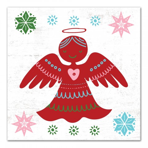 Simple Red Angel 20x20 Canvas Wall Art