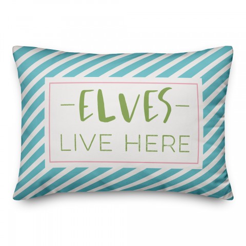 Elves Live Here 14x20 Spun Poly Pillow