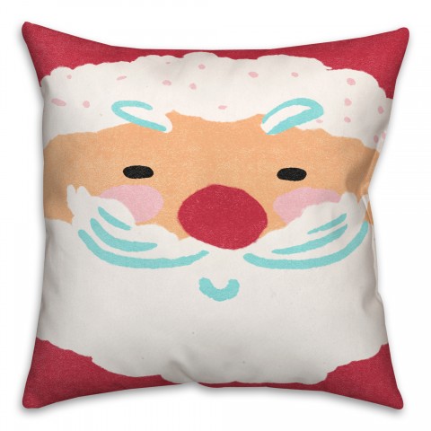Santa Face 18x18 Spun Poly Pillow
