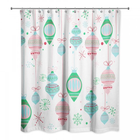 Retro Funky Ornaments 71x74 Shower Curtain