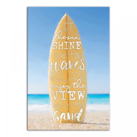 Surf Board 12x18 Canvas Wall Art