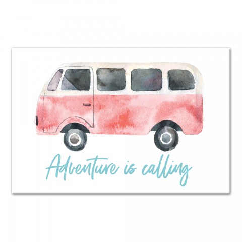 Lets Roll Van 18x12 Canvas Wall Art