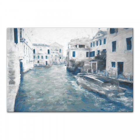 Italy Canal 18x12 Canvas Wall Art