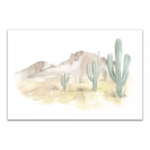 Watercolor Canyon Desert 18x12 Canvas Wall Art