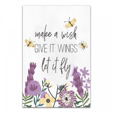 Bees and Lavendar Florals 12x18 Canvas Wall Art