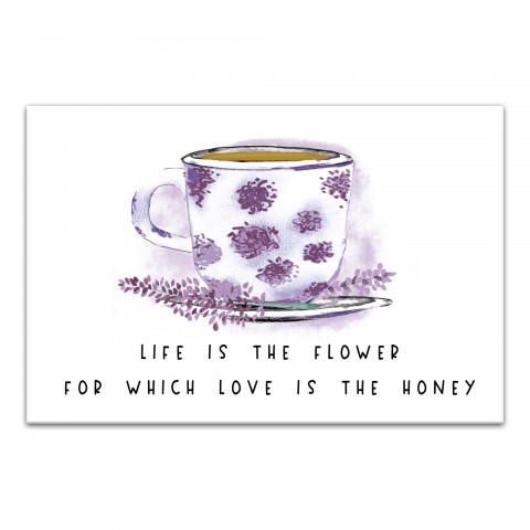 Flower Lavendar Mug 18x12 Canvas Wall Art