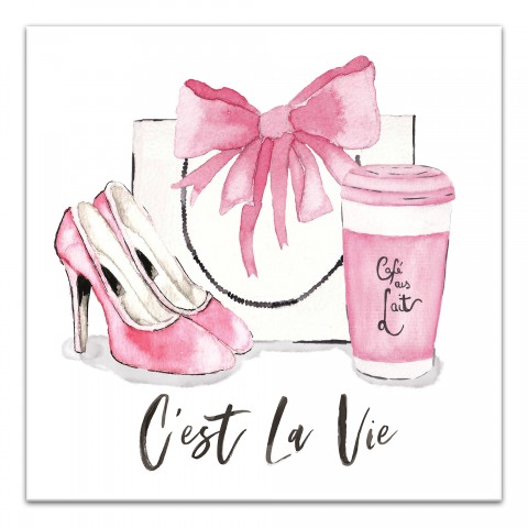 C'est La Vie Fashion 16x16 Canvas Wall Art