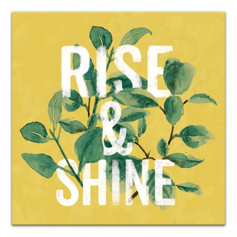 Rise and Shine Leaves 16x16 Canvas Wall Art