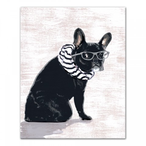 Sophisticated Frenchie 16x20 Canvas Wall Art