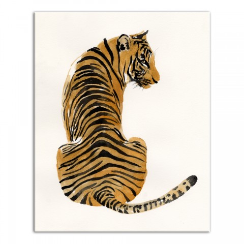 Watercolor Tiger 16x20 Canvas Wall Art