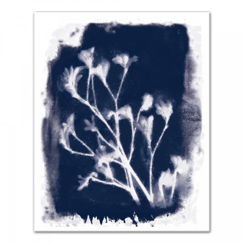 Blue Watercolor Flower 16x20 Canvas Wall Art