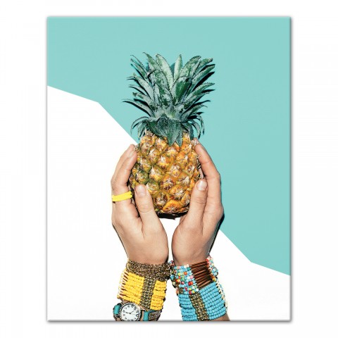 Hands with Pineapple 16x20 Canvas Wall Art