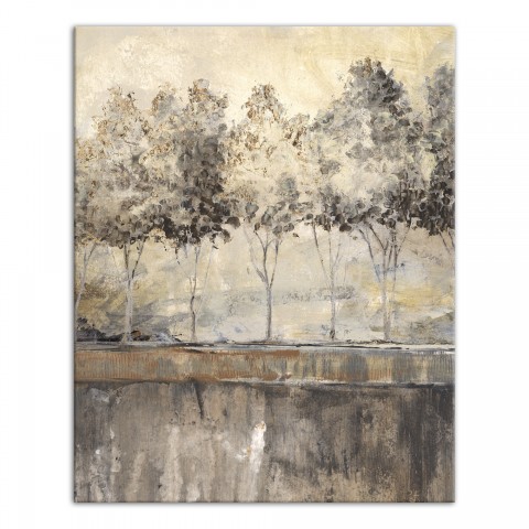 Beige Abstract Forest 16x20 Canvas Wall Art
