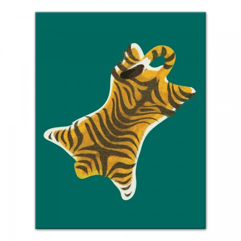 Tiger Skin Rug 11x14 Canvas Wall Art