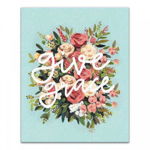Give Grace Bouquet 16x20 Canvas Wall Art