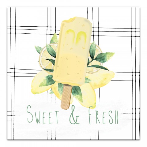 Lemon Popsicle 20x20 Canvas Wall Art