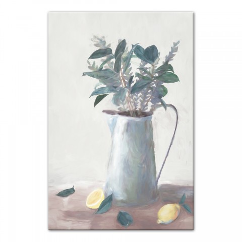 Painted Vase with Lemons 20x30 Canvas Wall Art