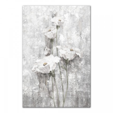 White Florals  20x30 Canvas Wall Art