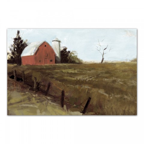 Barn Field Scene 30x20 Canvas Wall Art